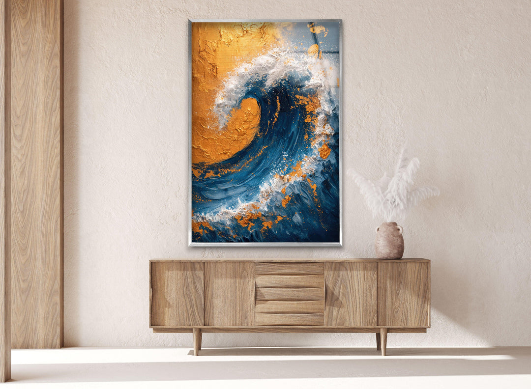 Ocean Wave Painting Glass Wall Art custom glass photo prints, large glass prints