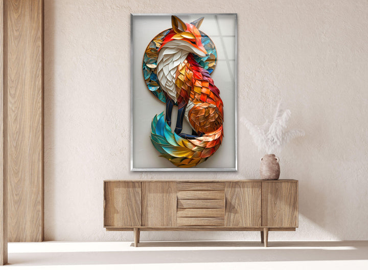 Colored Fox Glass Wall Art glass image printing, glass prints from photos