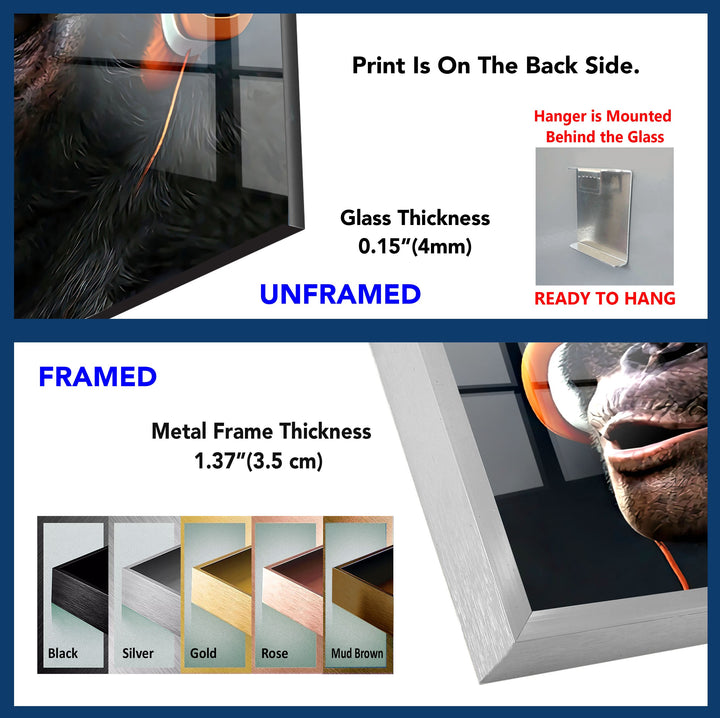 Black Monkey Animal Tempered Glass Wall Art - MyPhotoStation