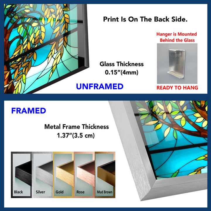 Stained Tree Tempered Glass Wall Art - MyPhotoStation