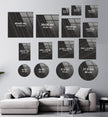 tempered glass wall art size options