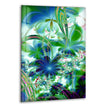 Green Fractal Floral Glass Wall Art, print on glass, glass printed photos