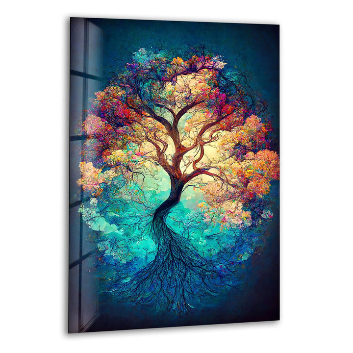 Old Big Green Tree Glass Wall Art, print on glass, glass printed photos