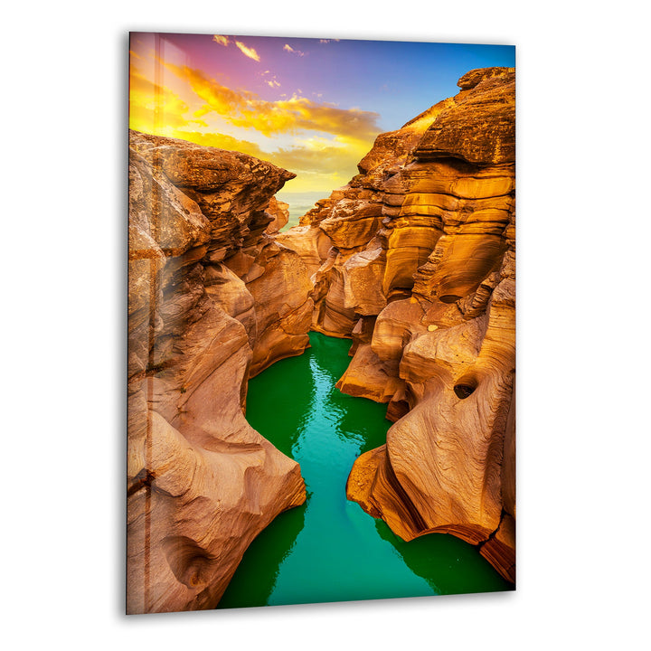 River Between The Canyon Glass Wall Art glass pictures for Wall, glass prints wall art