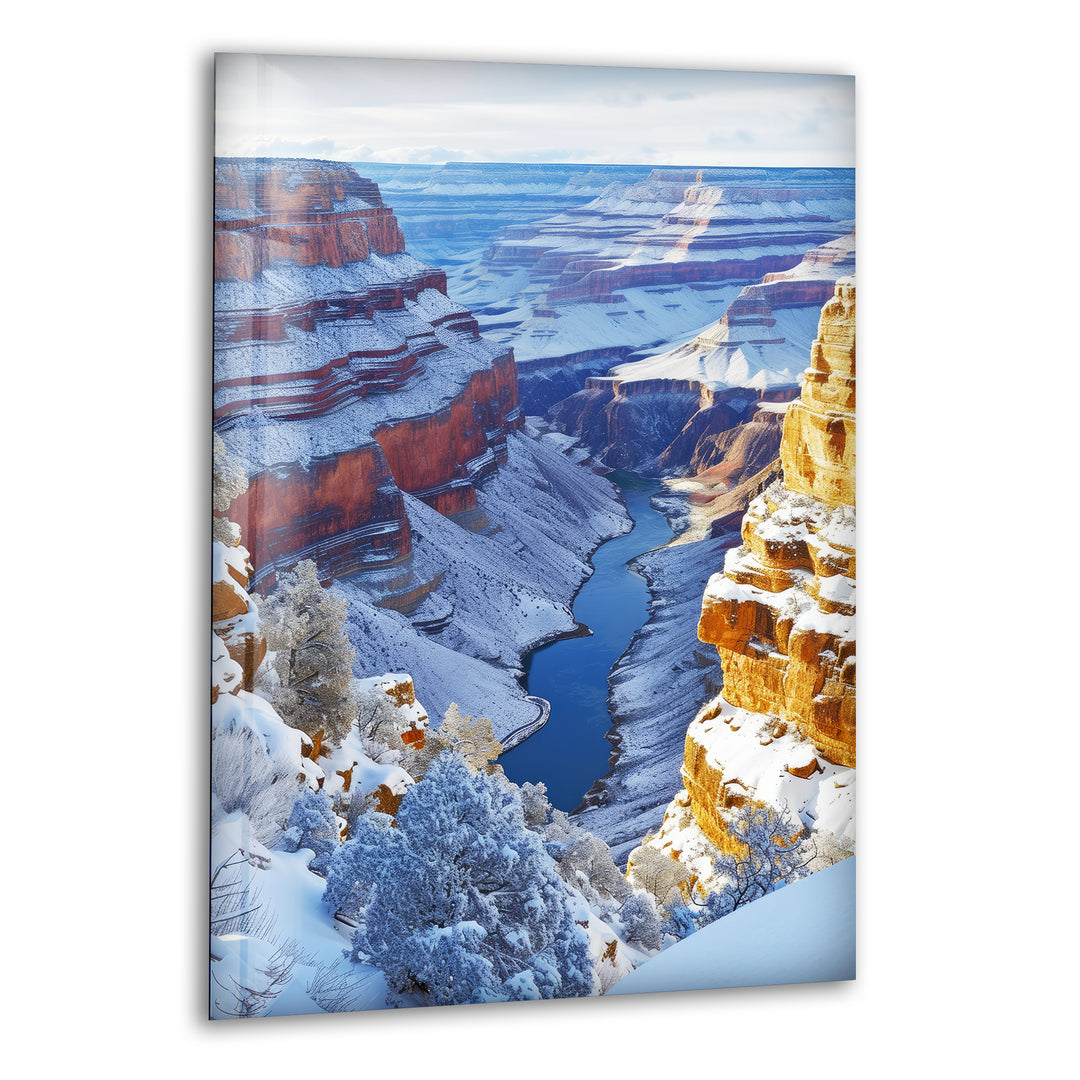 Grand Canyon Winter Sunset Glass Wall Art glass pictures for Wall, glass prints wall art