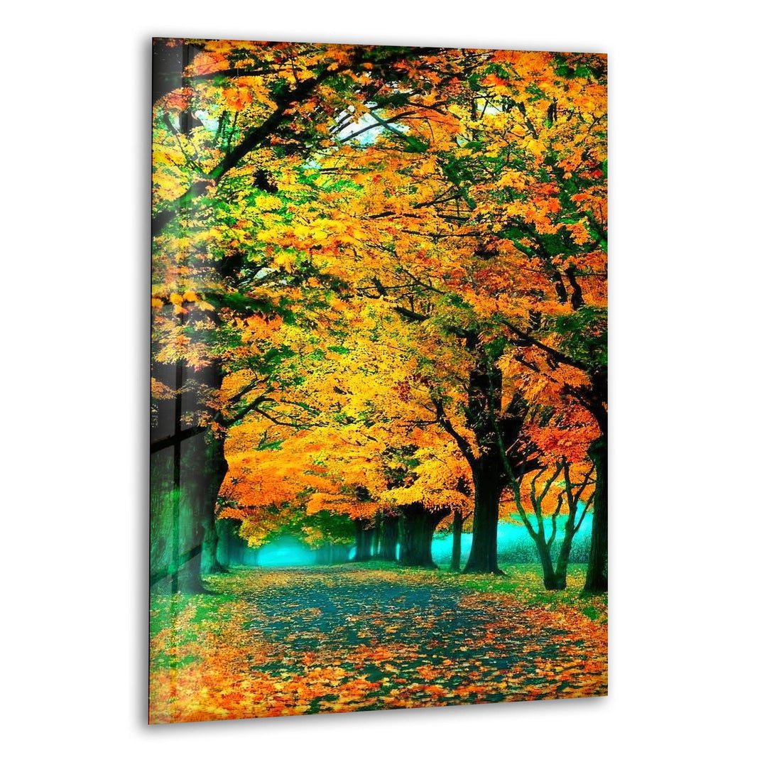 Real Nature Fall Nature Glass Wall Art picture on glass wall art, photos printed on glass