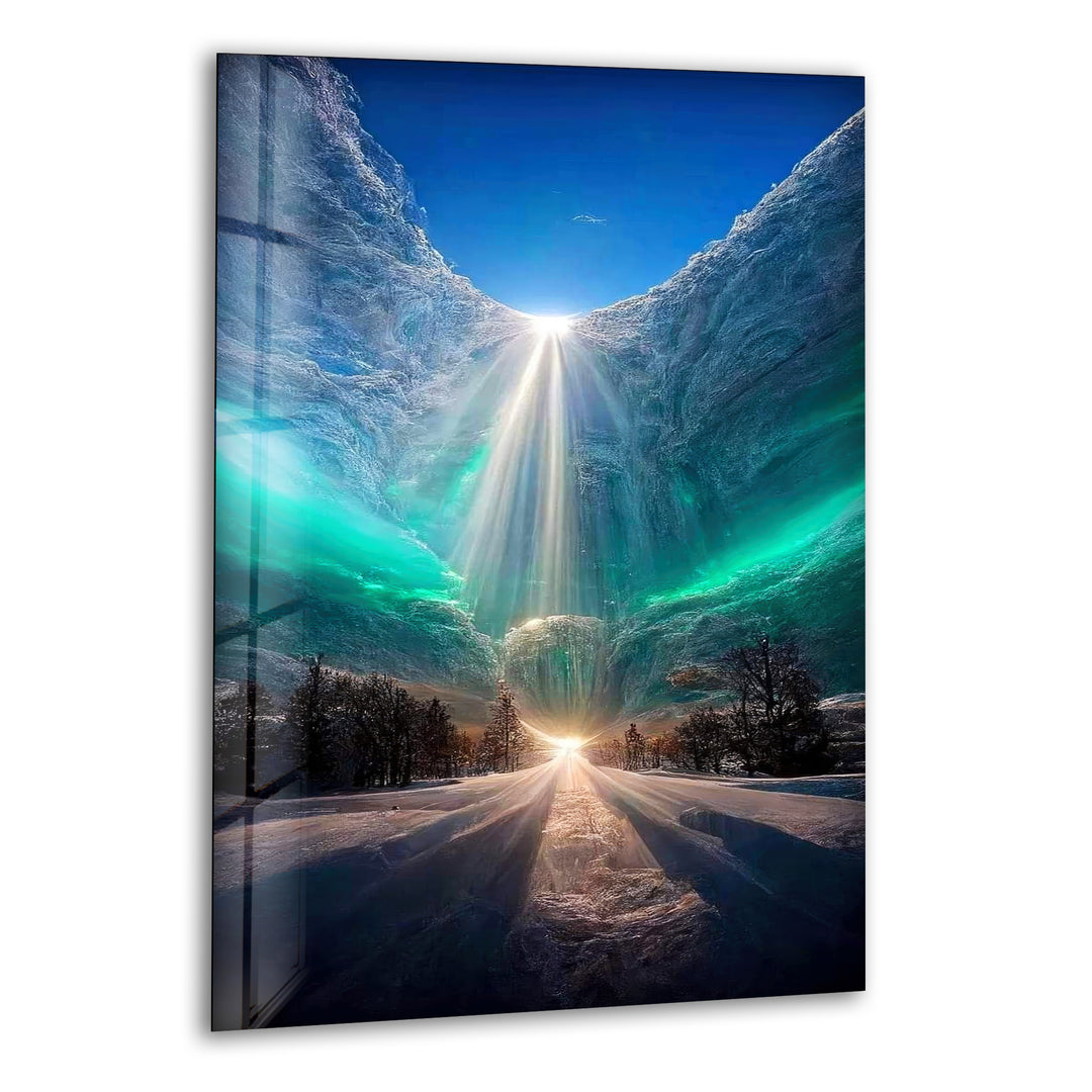 Winter Wings Landscape Glass Wall Art picture on glass wall art, photos printed on glass