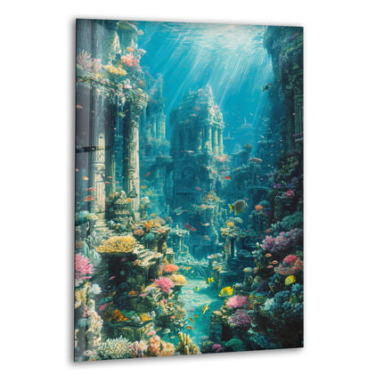 The Lost City of Atlantis Glass Wall Art