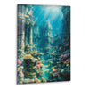 The Lost City of Atlantis Glass Wall Art, glass art painting, glass art for the Wall