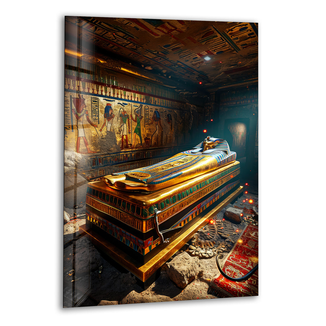 Pharaoh Tomb Glass Wall Art, print picture on glass, Tempered Glass Wall Art