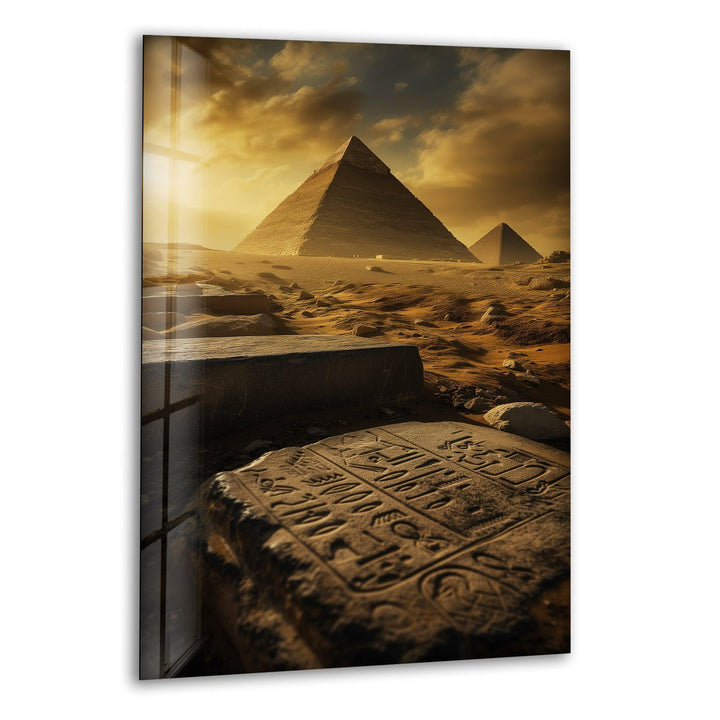 Egyptian Pyramids Glass Wall Art, print on glass, glass printed photos