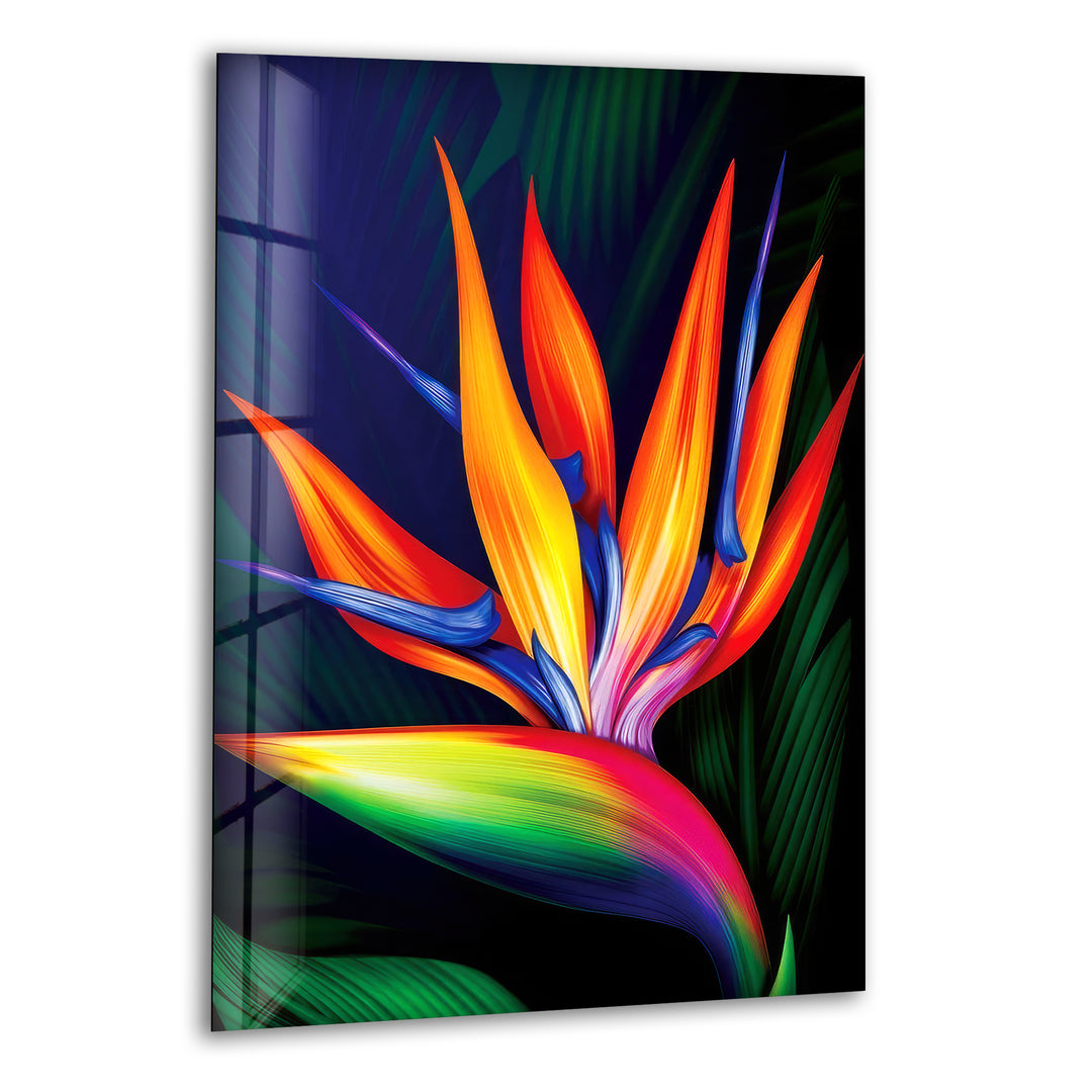 Paradise Flower Glass Wall Art, print on glass, glass printed photos