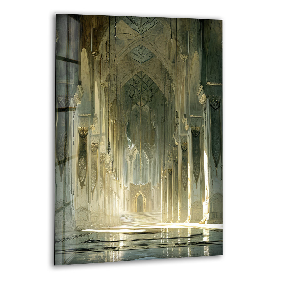 Inside of Minas Tirith Glass Wall Art, glass art painting, glass art for the Wall