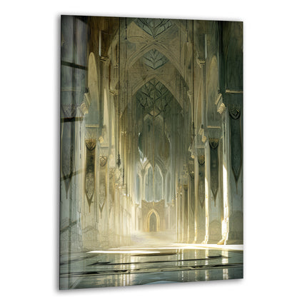 Inside of Minas Tirith Glass Wall Art