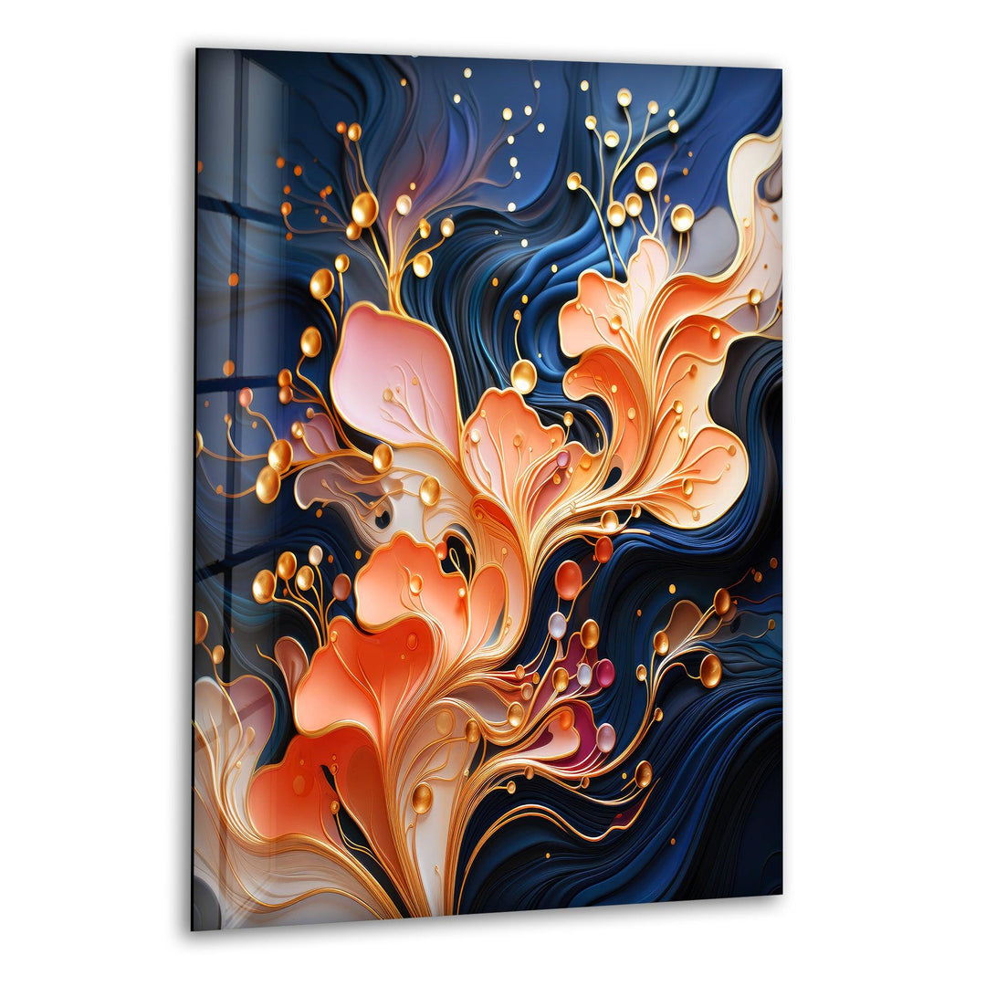 Floral Colorful Abstract Glass Wall Art, print picture on glass, Tempered Glass Wall Art