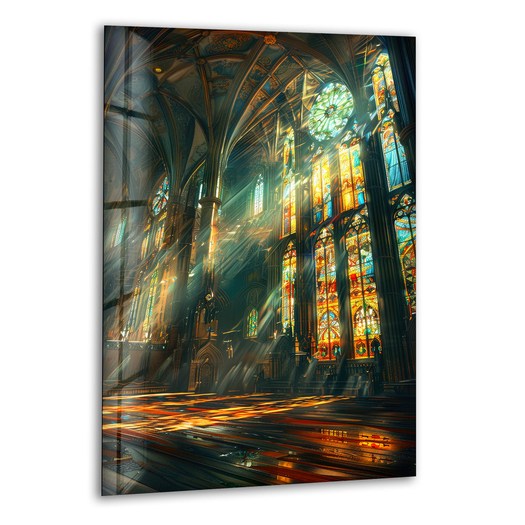 Cathedral Glass Wall Art, glass art painting, glass art for the Wall