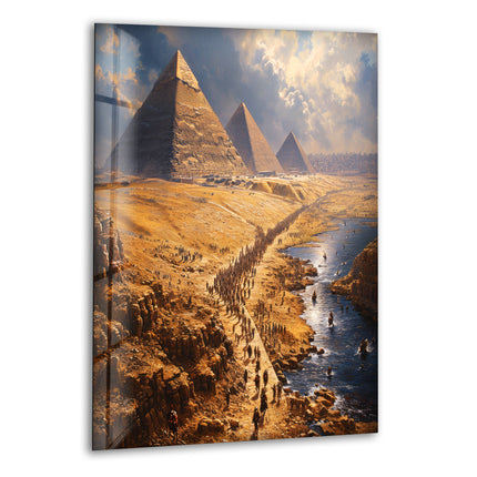 The Ancient Egyptian Pyramids Glass Wall Art