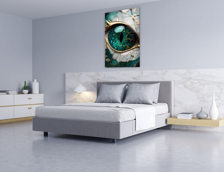 Marble Green Eye Glass Wall Art custom glass pictures, glass art prints
