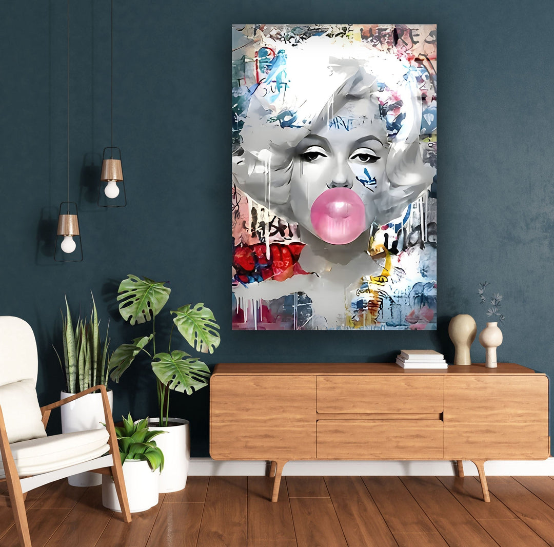 Marilyn Monroe Pop Art Glass Wall Art print on glass, glass printed photos
