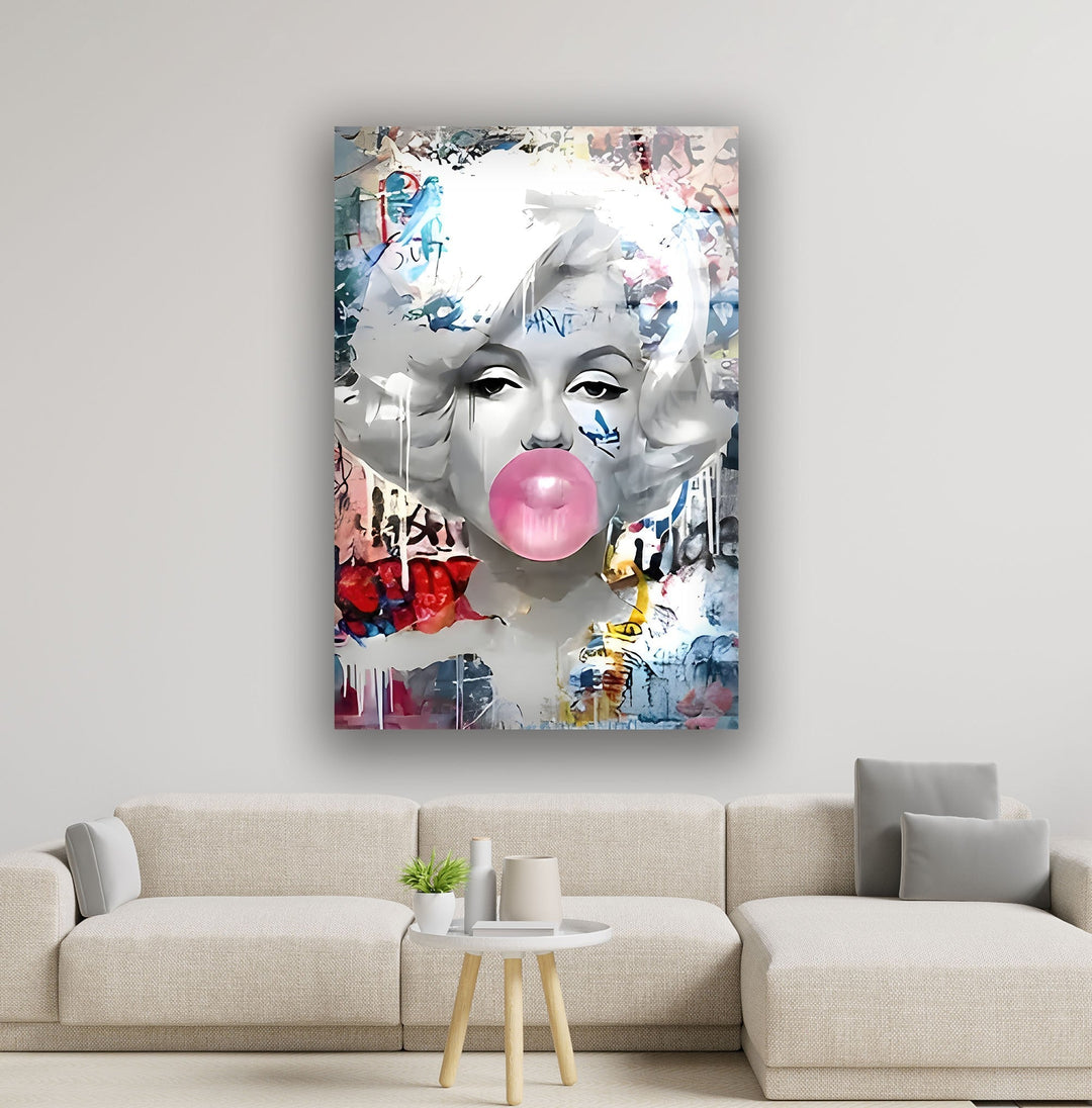 Marilyn Monroe Pop Art Glass Wall Art large glass photo prints, glass wall photos
