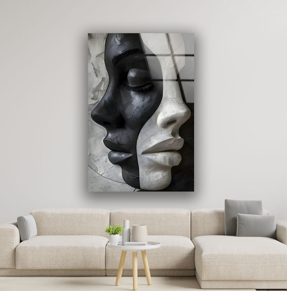 Illusion Woman Face Glass Wall Art Glass Printing Wall Art, Print photos on glass
