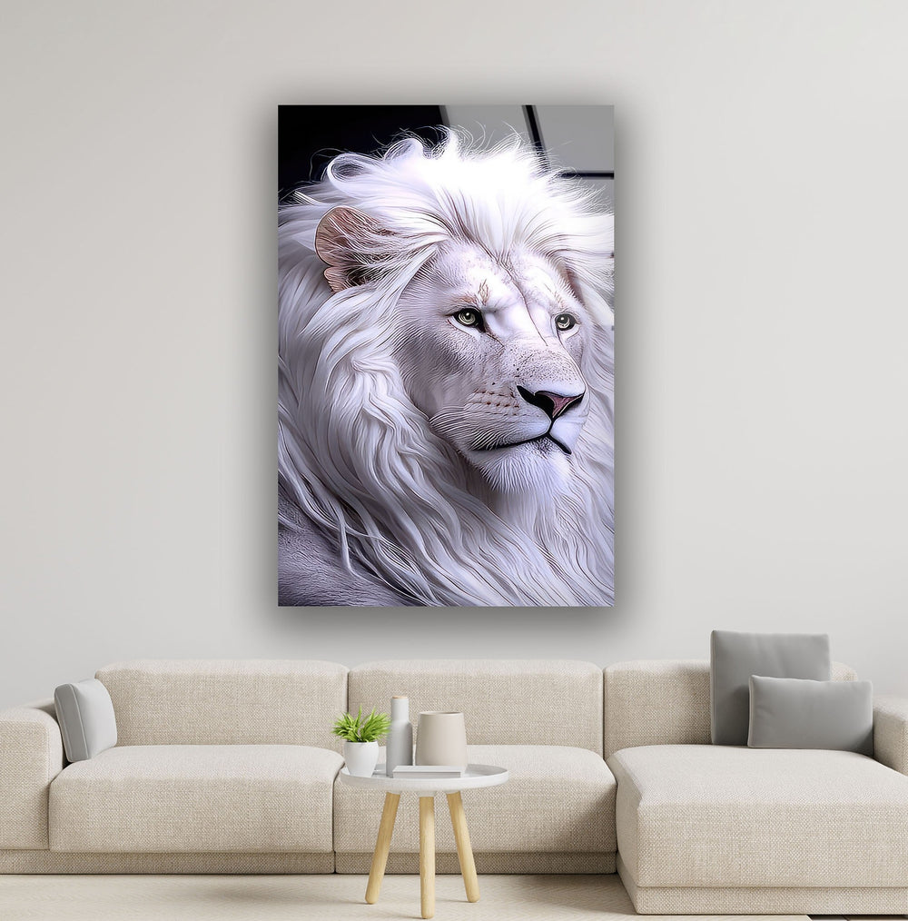 White King Lion Glass Wall Art glass wall decor, glass wall art decor
