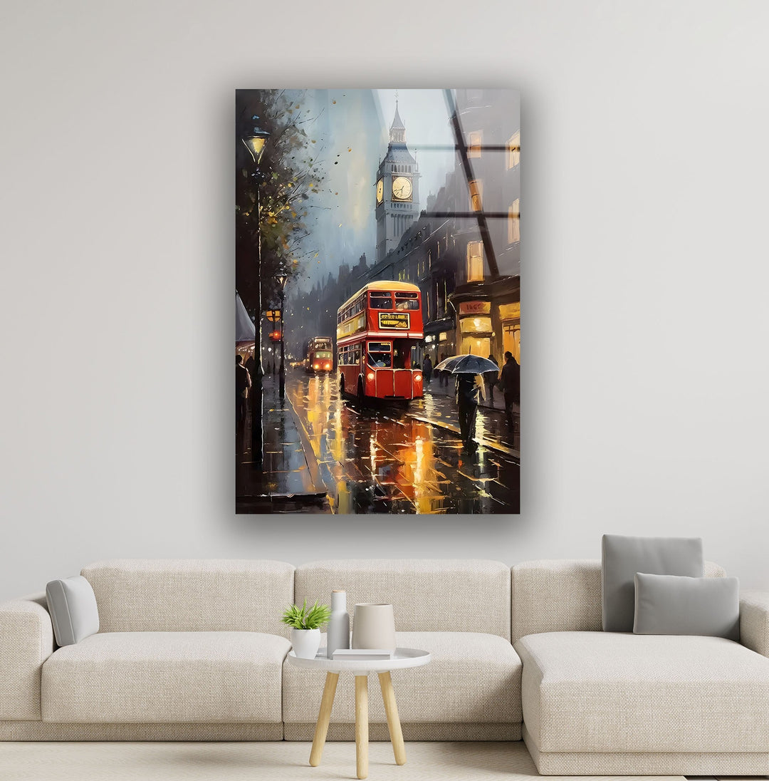 Rainy London Big Ben Glass Wall Art glass photo prints, glass picture prints
