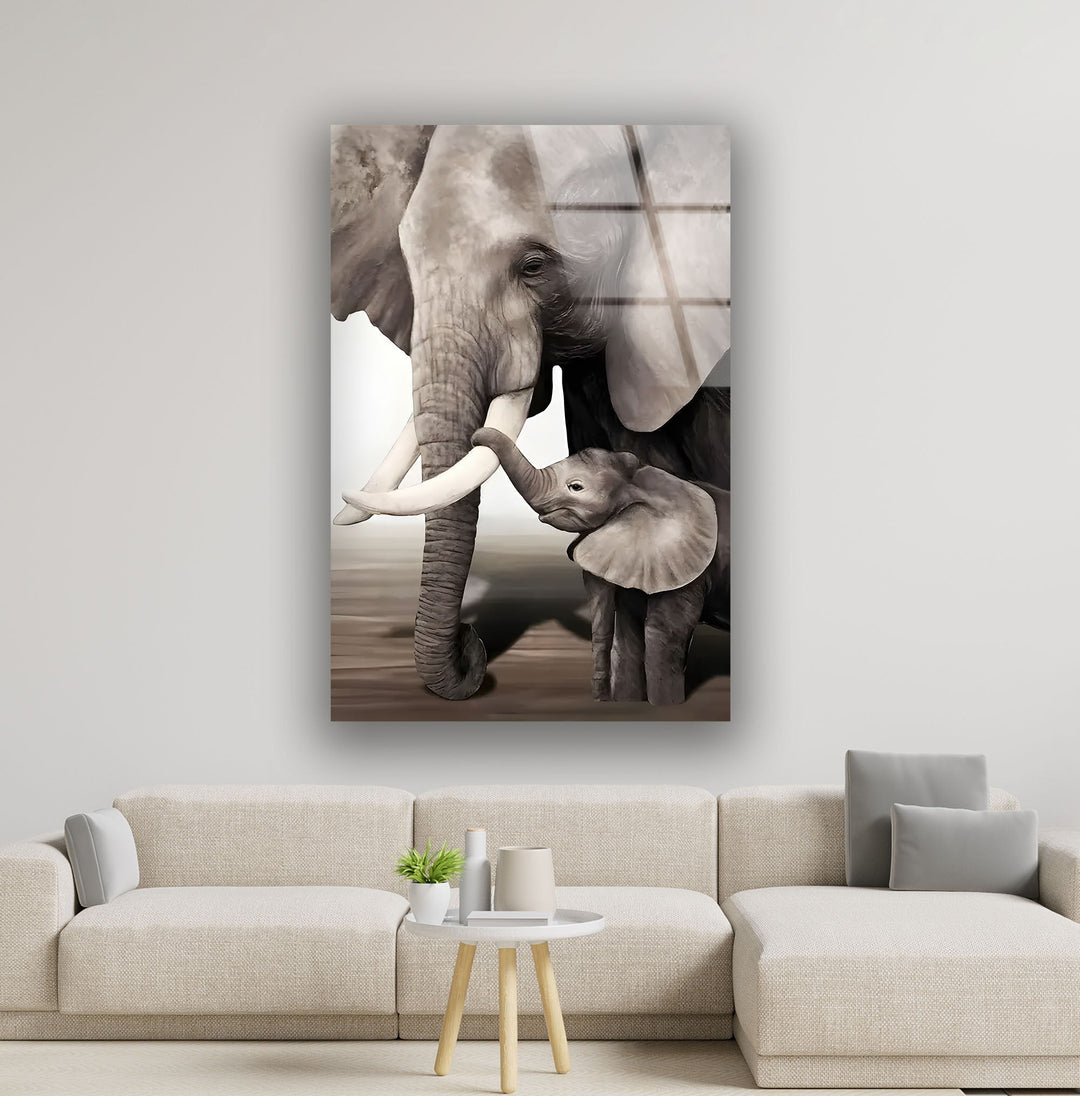 Family of Elephant Glass Wall Art art glass wall art, glass wall art pictures
