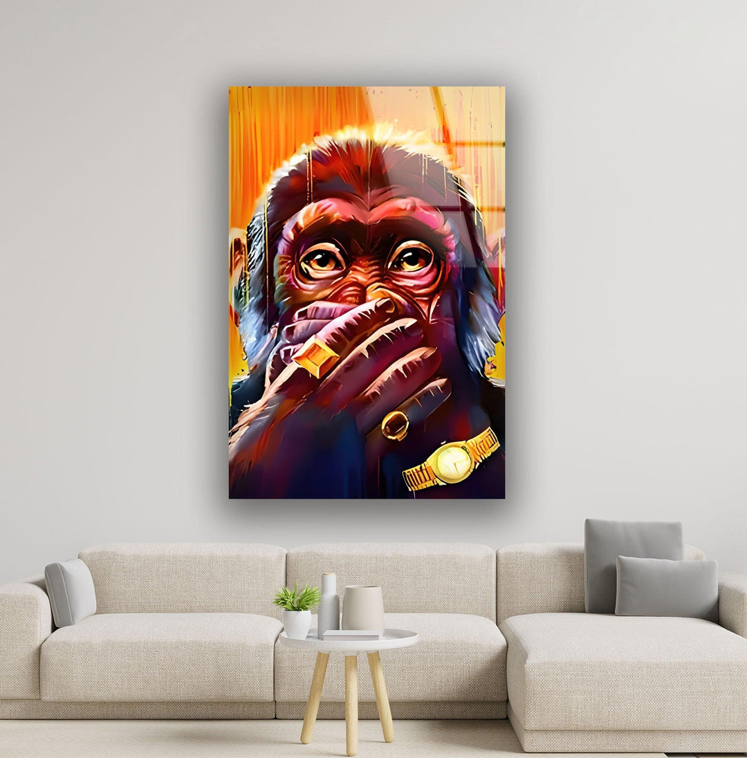 Cool Rich Monkey Glass Wall Art stained glass wall art, stained glass wall decor
