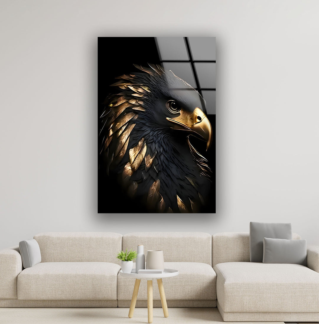 Black Gold Eagle Glass Wall Art art glass wall art, glass wall art pictures
