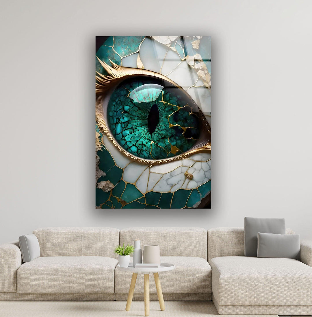 Marble Green Eye Glass Wall Art glass pictures for Wall, glass prints wall art
