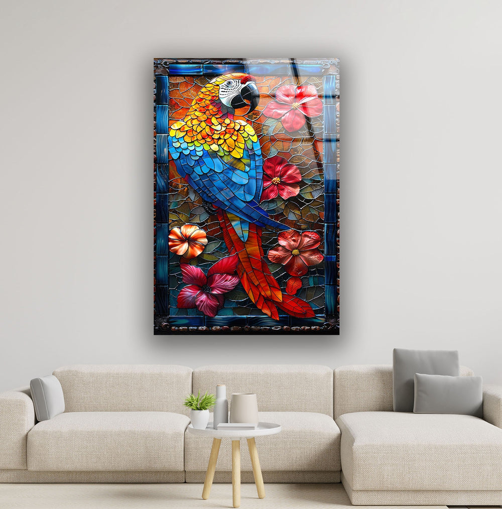 Stained Parrot Glass Wall Art stained glass wall art, stained glass wall decor
