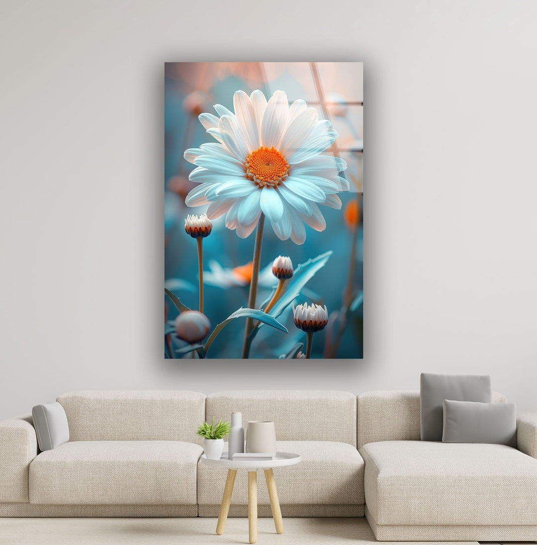 Vibrant Bright Colors Flower Glass Wall Art custom glass photo prints, large glass prints
