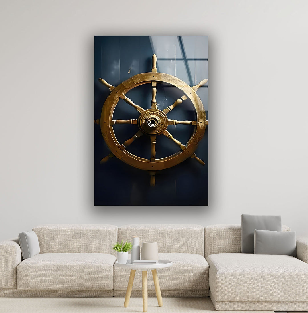 Ship Rudder Glass Wall Art Glass Printing Wall Art, Print photos on glass
