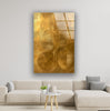 Golden Abstract Geometric Glass Wall Art