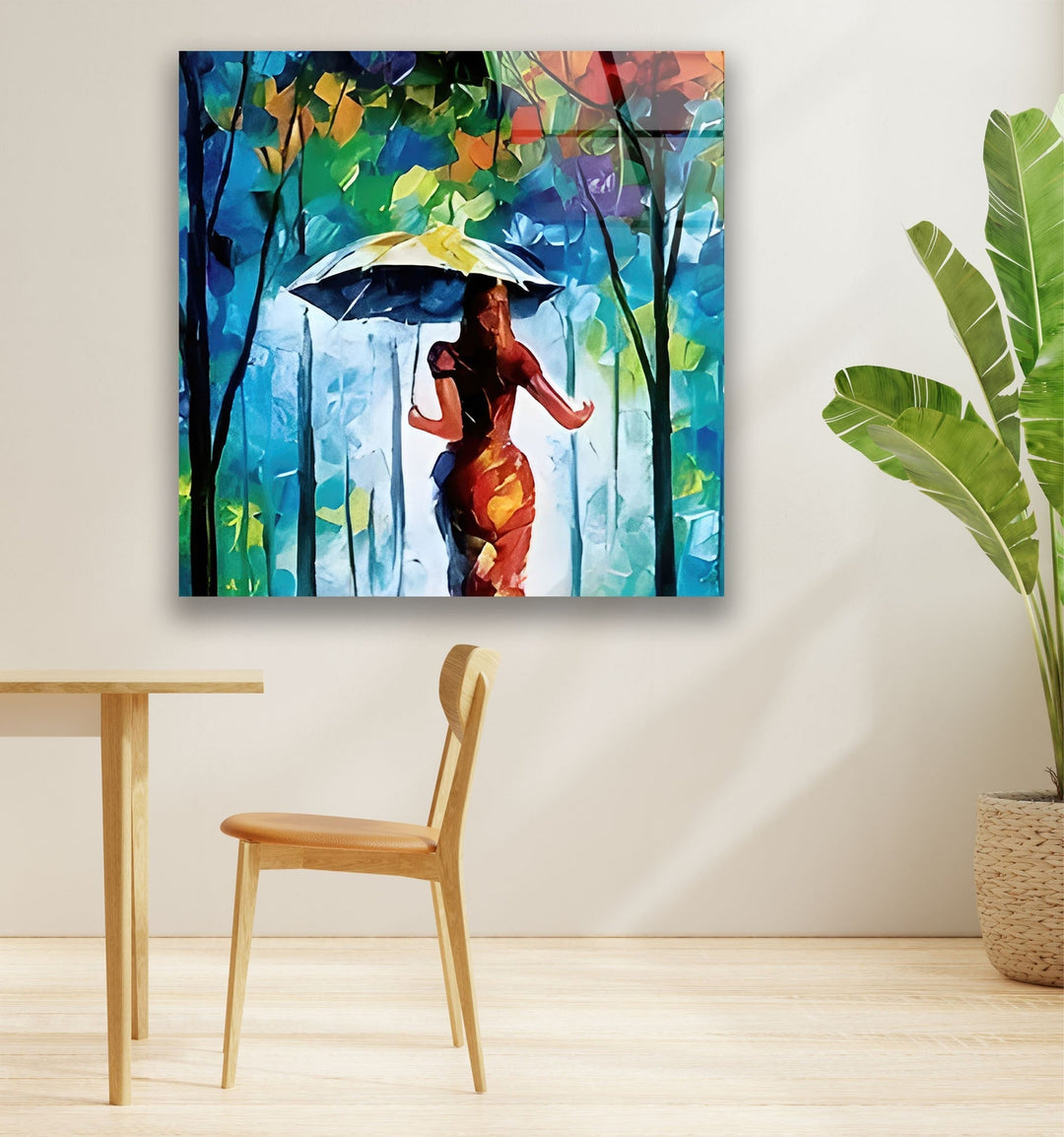 Colored Paint Woman Art Glass Wall Art glass image printing, glass prints from photos
