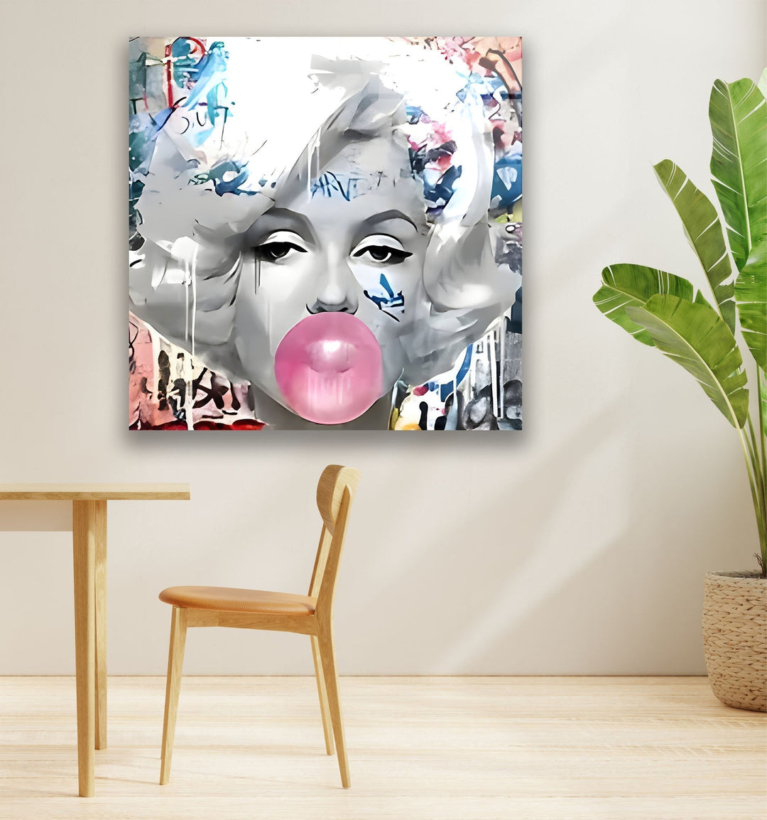 Marilyn Monroe Pop Art Glass Wall Art picture on glass wall art, photos printed on glass
