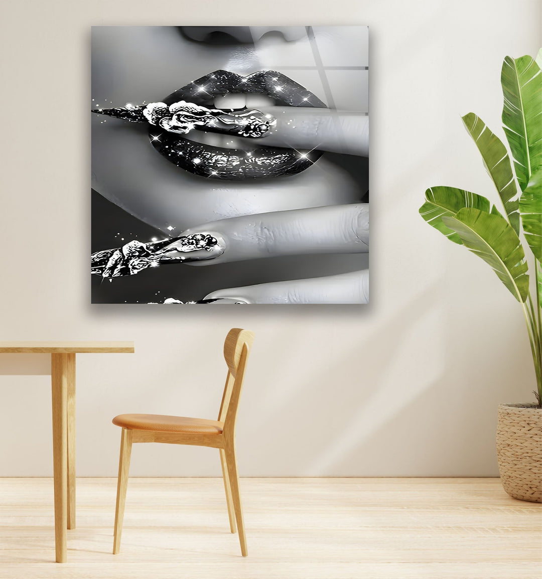 Shiny Nails Woman Glass Wall Art glass pictures for Wall, glass prints wall art
