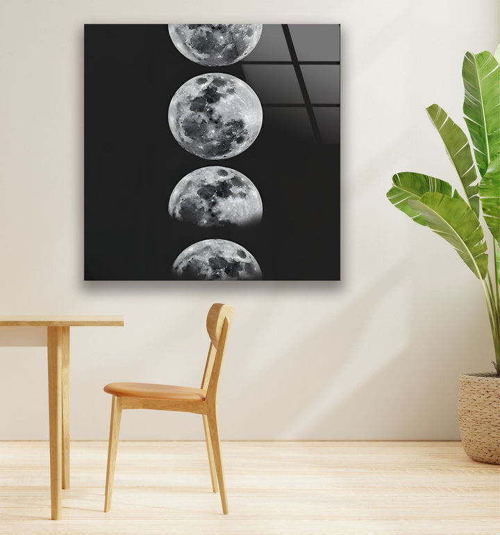 The Part of Moons Glass Wall Art picture on glass wall art, photos printed on glass
