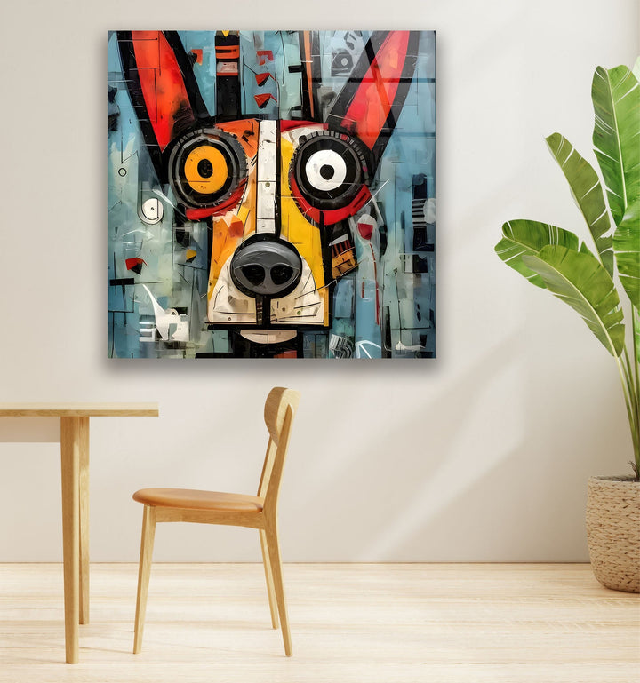 Dog From Tools Glass Wall Art glass art painting, glass art for the Wall
