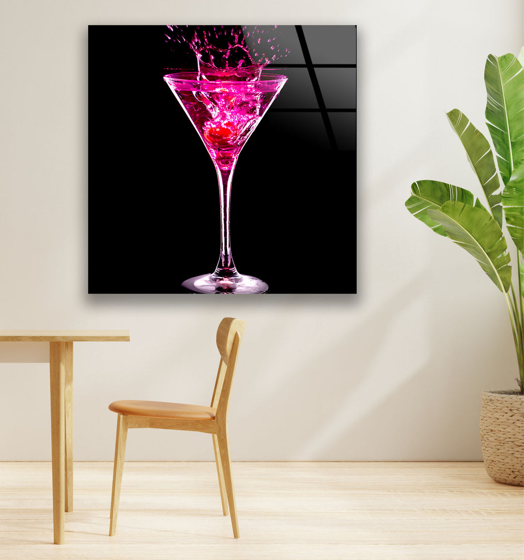 Alcoholic Cocktail Glass Wall Art, Glass Printing Wall Art, Print photos on glass