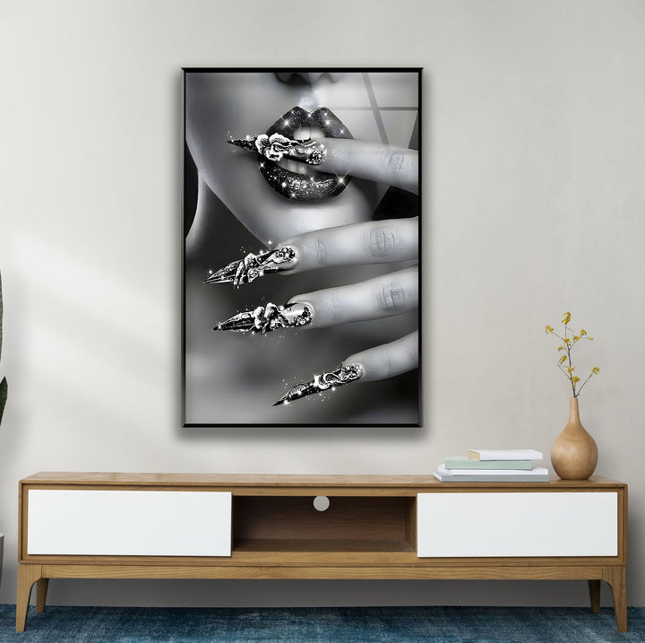 Shiny Nails Woman Glass Wall Art glass image printing, glass prints from photos
