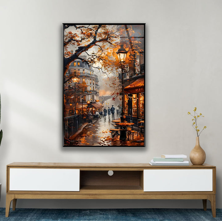 Autumn Street Glass Wall Art glass image printing, glass prints from photos
