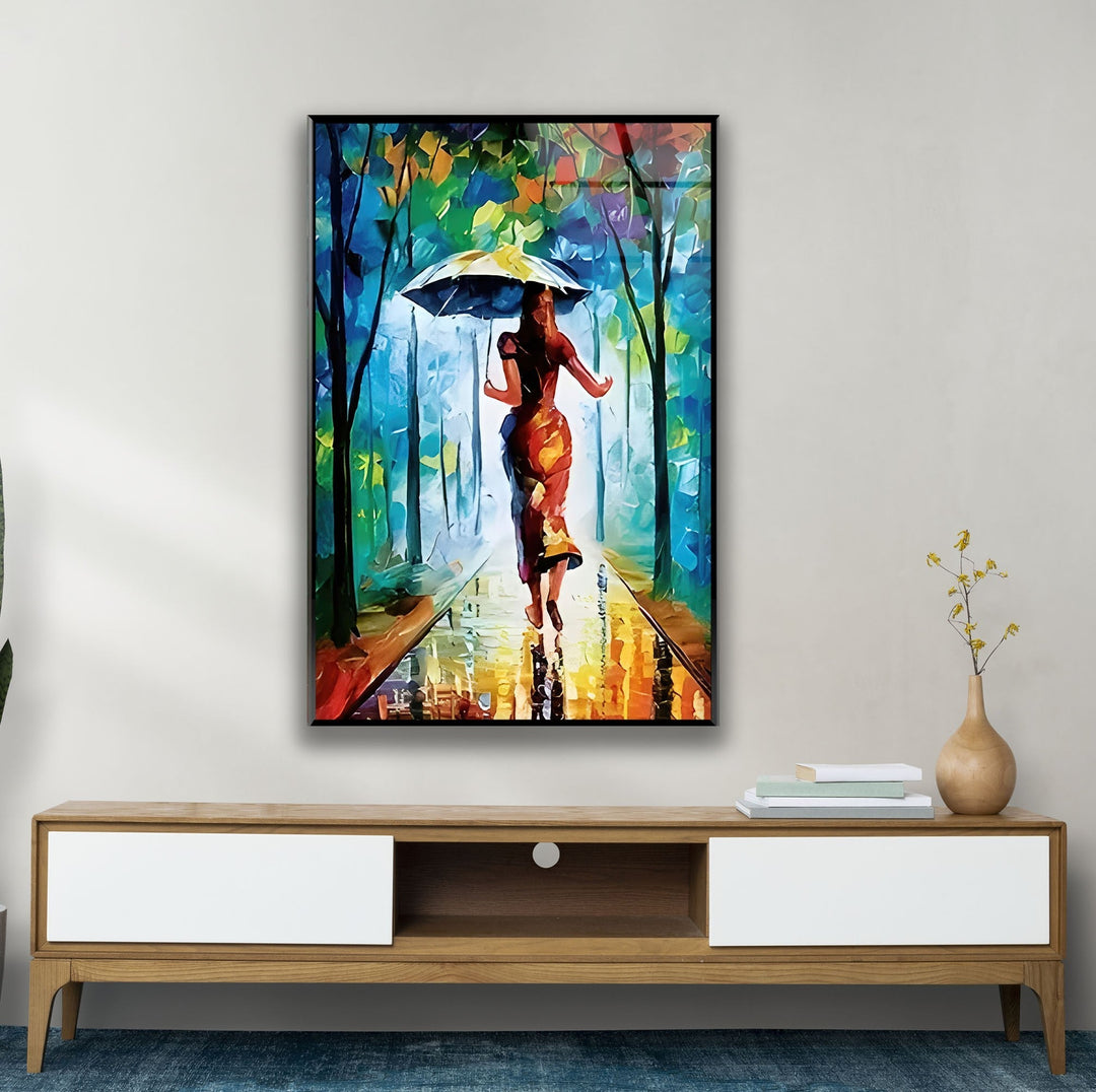 Colored Paint Woman Art Glass Wall Art glass photo prints, glass picture prints
