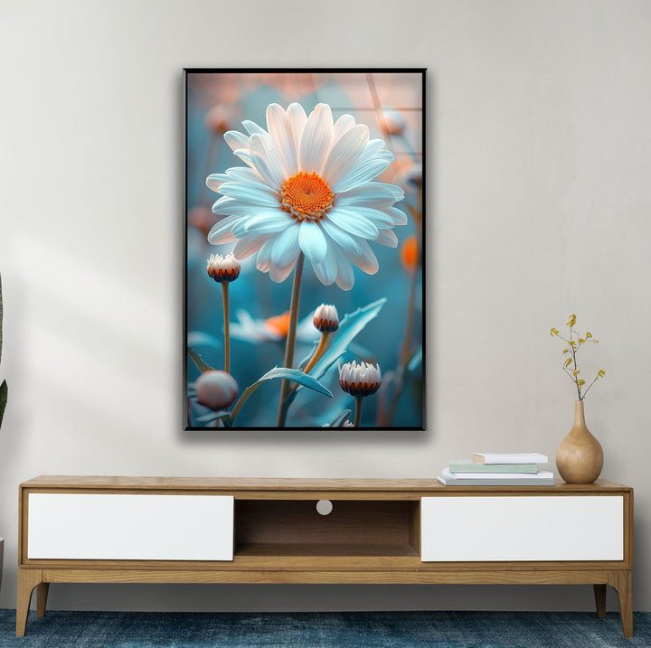 Vibrant Bright Colors Flower Glass Wall Art glass art painting, glass art for the Wall
