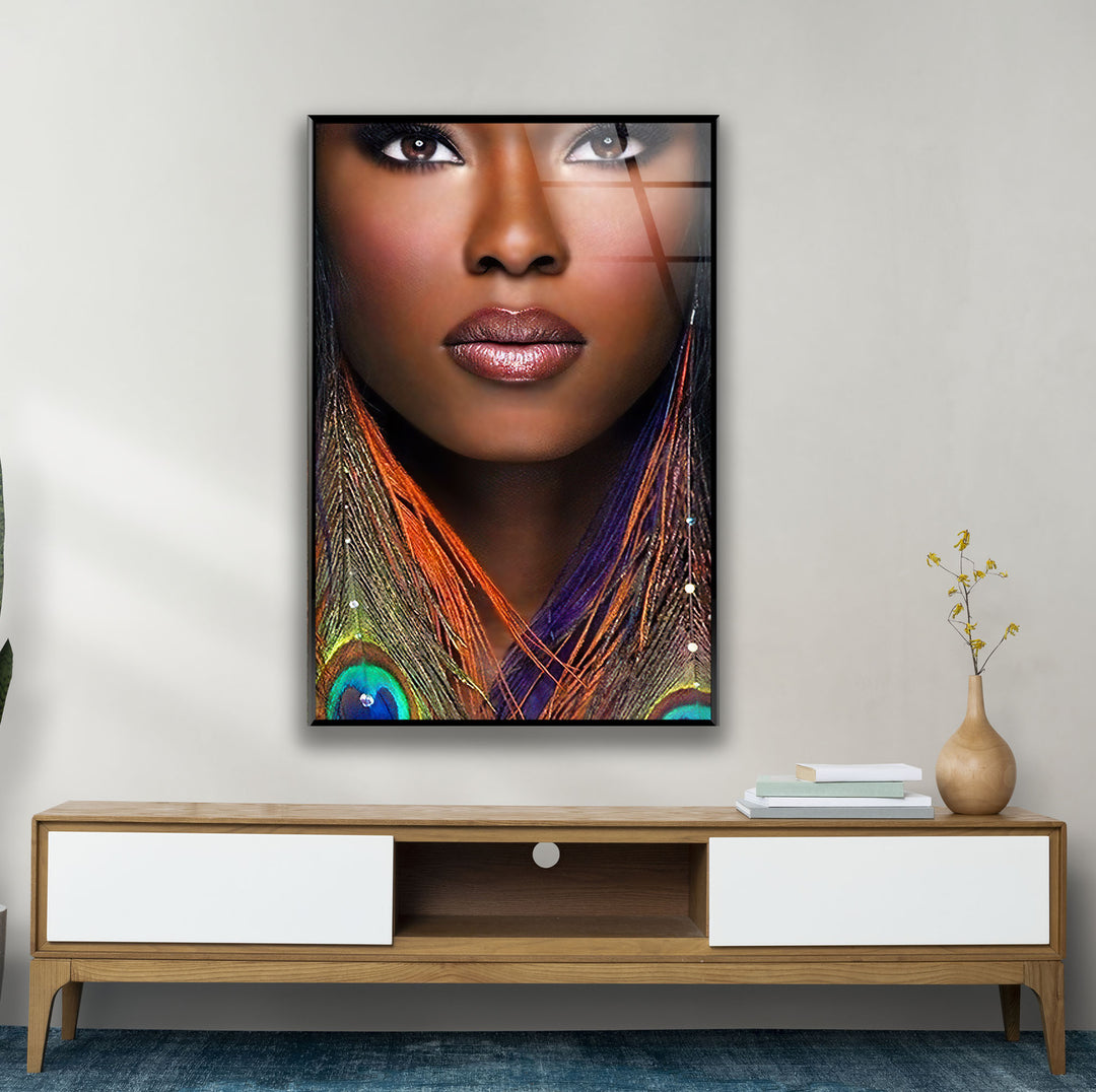 African Face Glass Wall Art