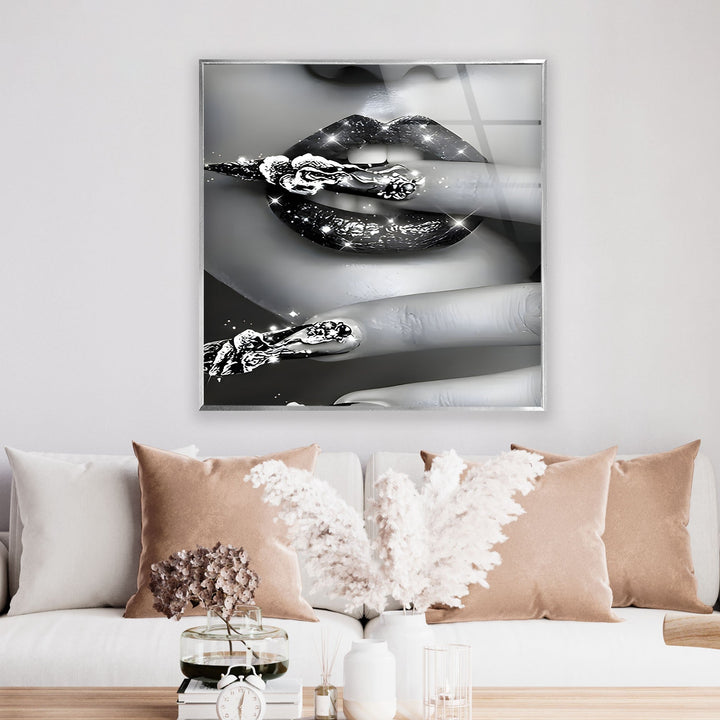 Shiny Nails Woman Glass Wall Art Glass Printing Wall Art, Print photos on glass
