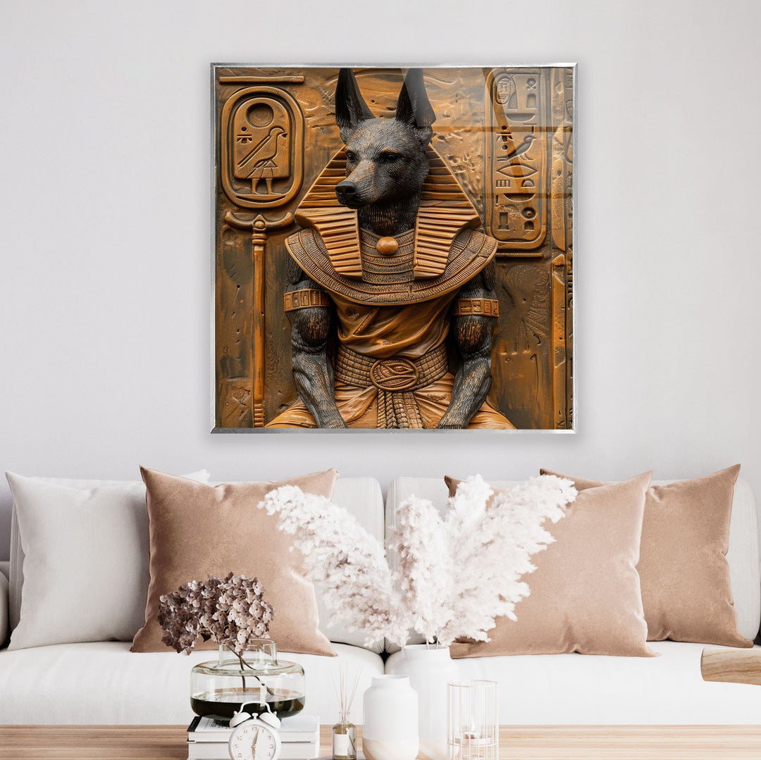 Ancient Egyptian Dog Glass Wall Art large glass photo prints, glass wall photos
