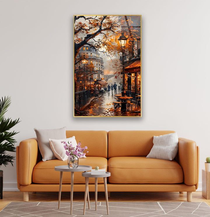 Autumn Street Glass Wall Art Glass Printing Wall Art, Print photos on glass
