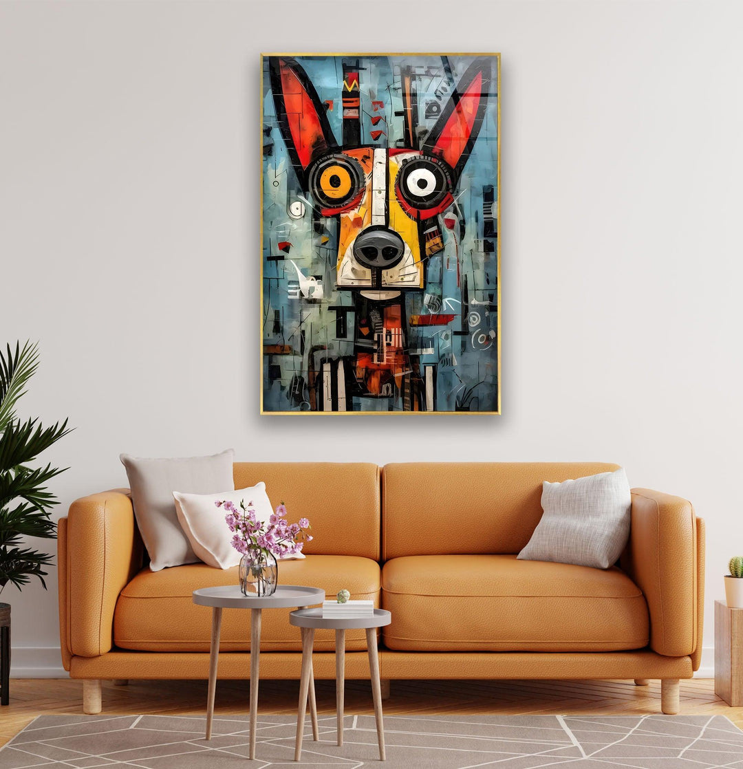 Dog From Tools Glass Wall Art print picture on glass, Tempered Glass Wall Art
